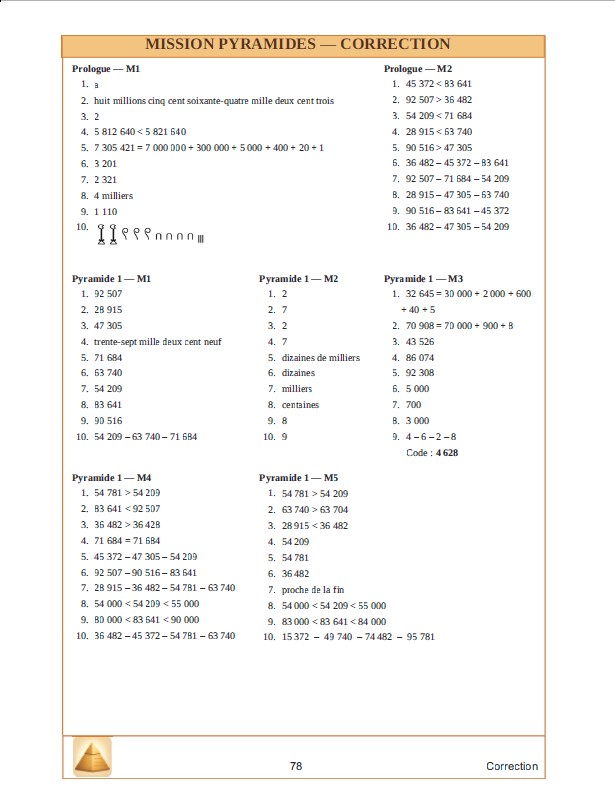 Extrait correction Mission PYRAMIDES